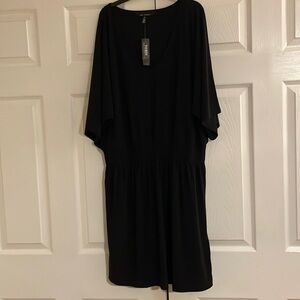 White House Black market short sleeve black dress XL NWT